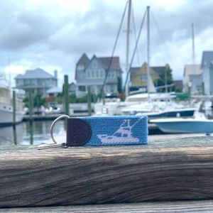 Brand New Needlepoint Boat Key Fob